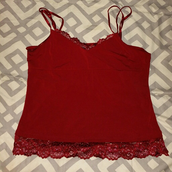Red Lace Tank Top - Picture 1 of 3
